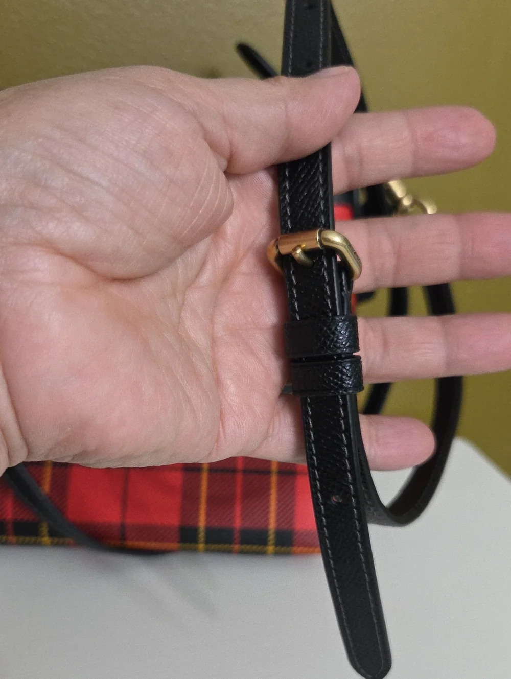 Coach Red Plaid Leather Small Shoulder Bag - Picture 9 of 15